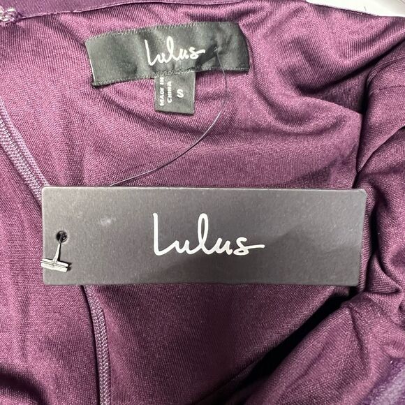 Lulus Luxe Favorite Dark Purple Strapless Ruched Maxi Dress Size S NWT - Picture 7 of 9